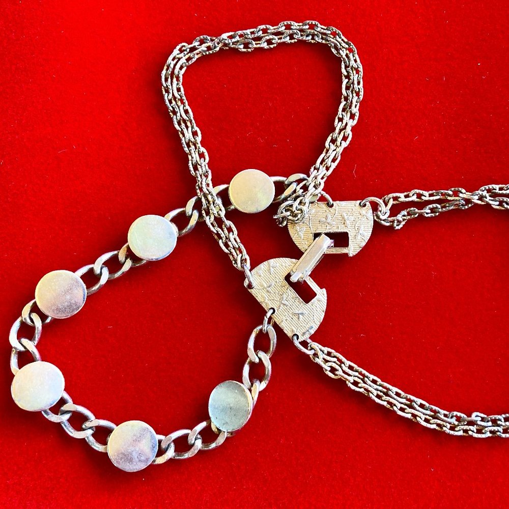 Vintage Bracelet Retro 50s MidCentury Unique 5 Chain… Gem